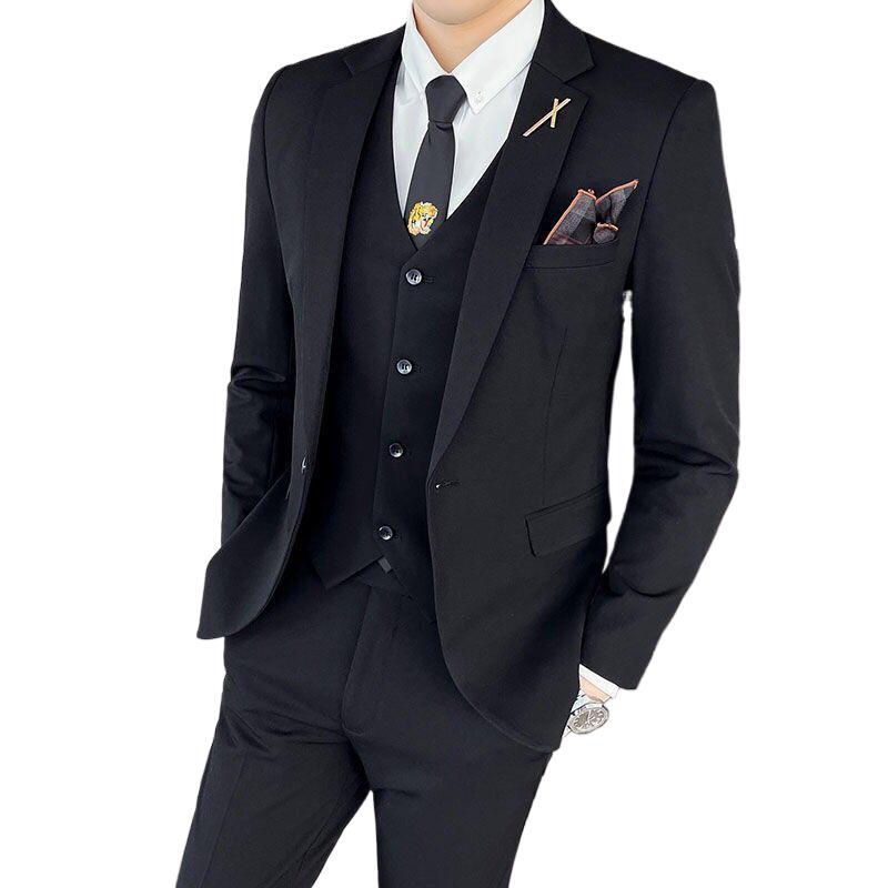 K11261Korean style slim fit groom dress casual suit host new men's suit