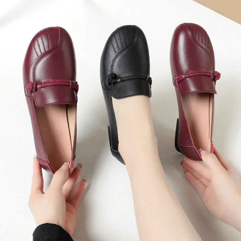 Elegant AIYUQI Women's Autumnal Leather Shoes with Non-Skid Sole & Optimal Comfort