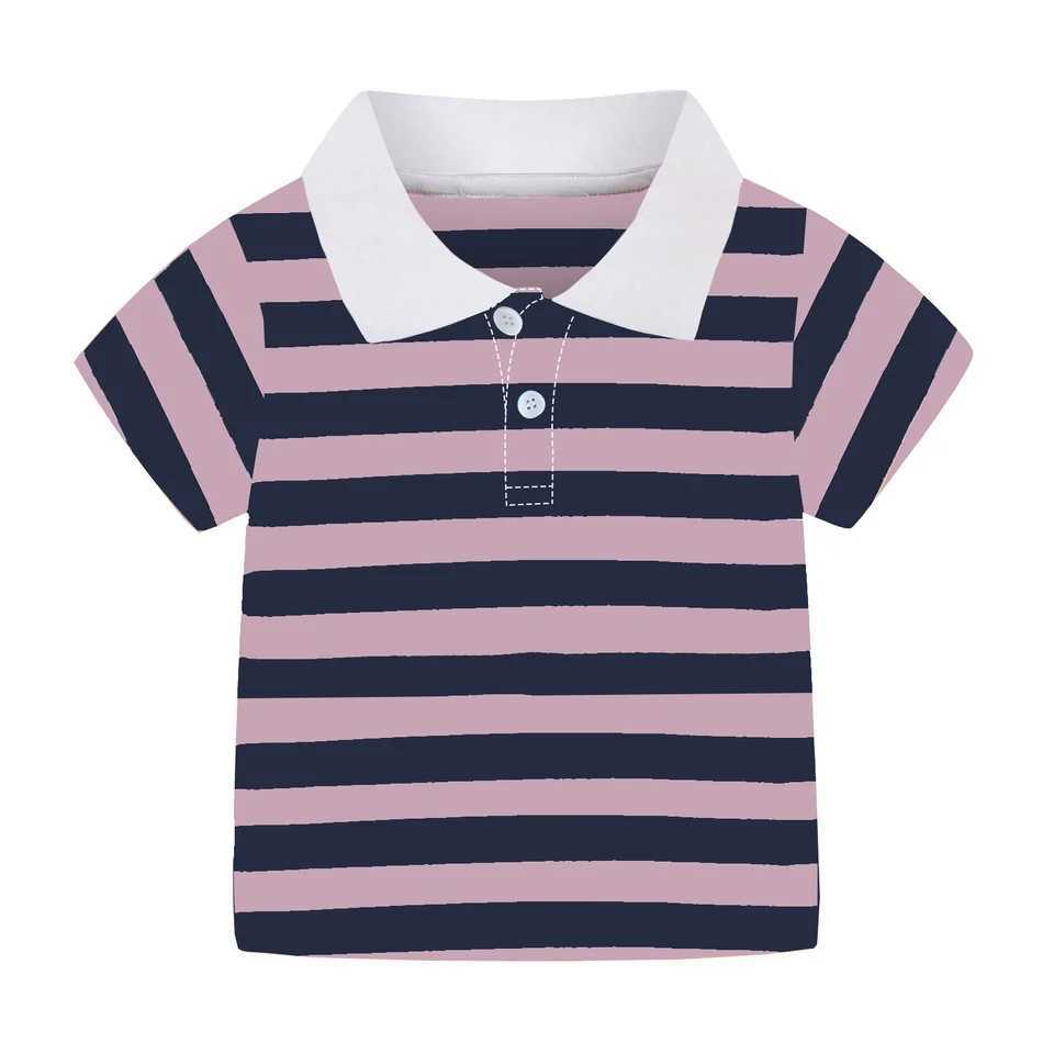 Mudkingdom boys polo shirt rainbow striped T-shirt girls summer T-shirt short sleeved school uniform collar top W241223