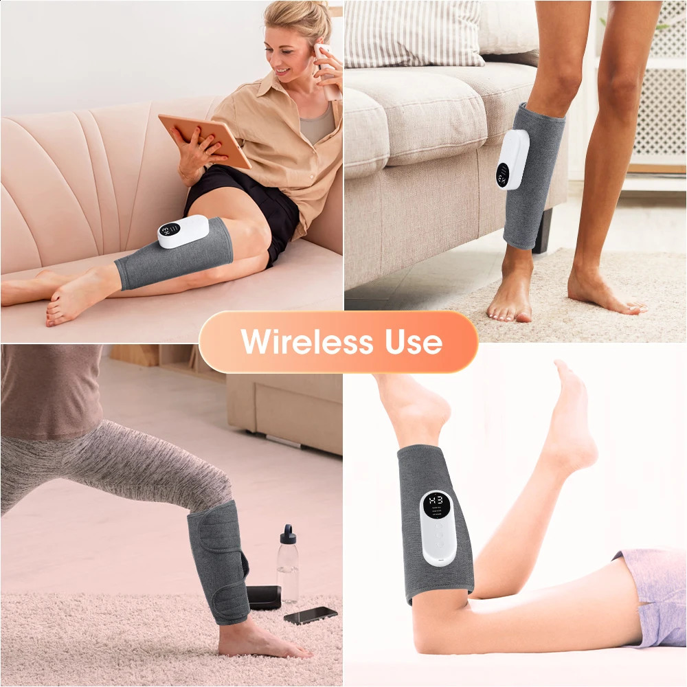Eletric 360° Air Pressure Calf Massager Wireless Leg Massage 3 Mode Airbag Compresstion Relax Foot Calf Muscle Blood Circulation 241224