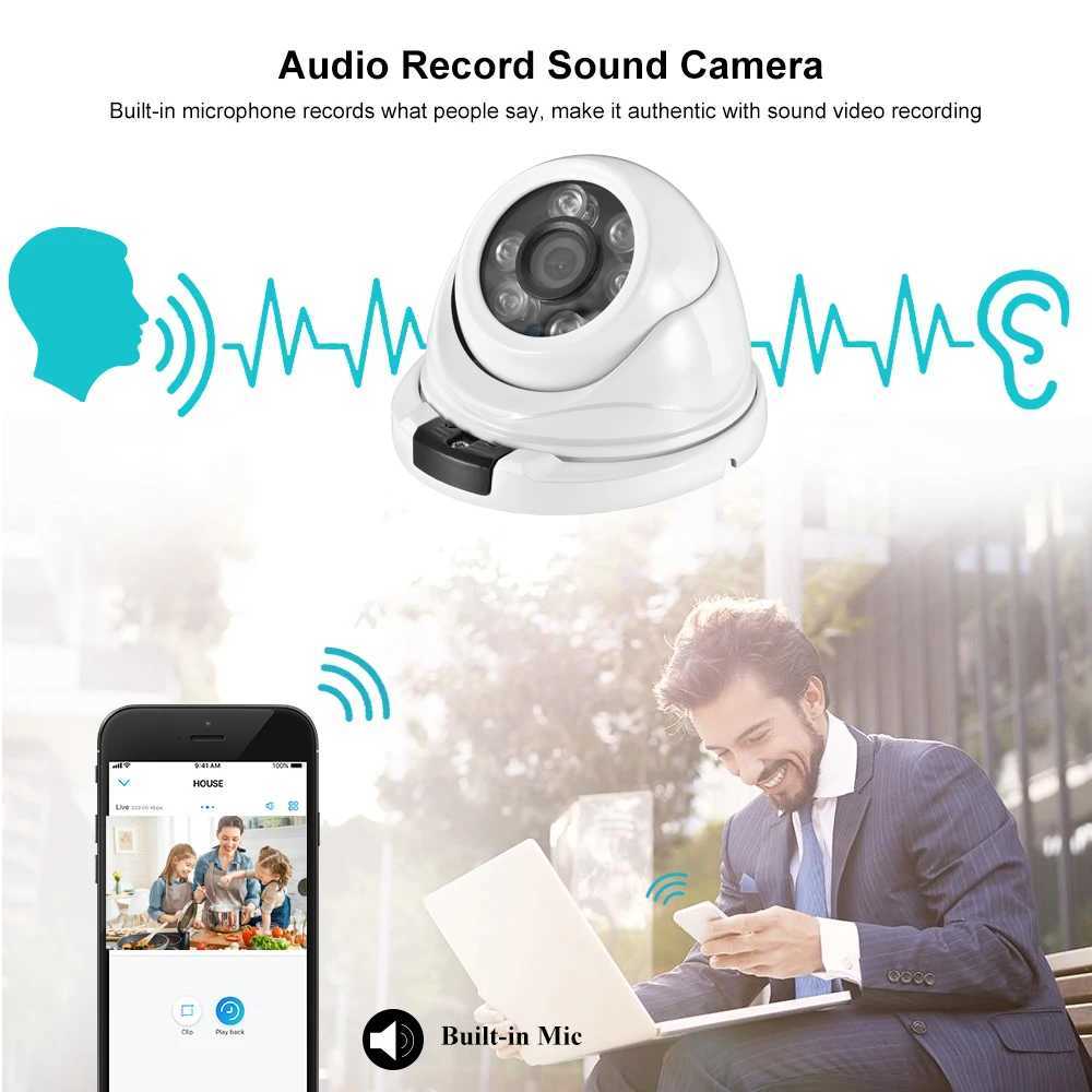2.8mm Wide Angle 8MP 4K IP Camera Outdoor Ai Human Detection H.265 Onvf CCTV Metal De IR 5MP 4MP POE Video Security Camera Z241224