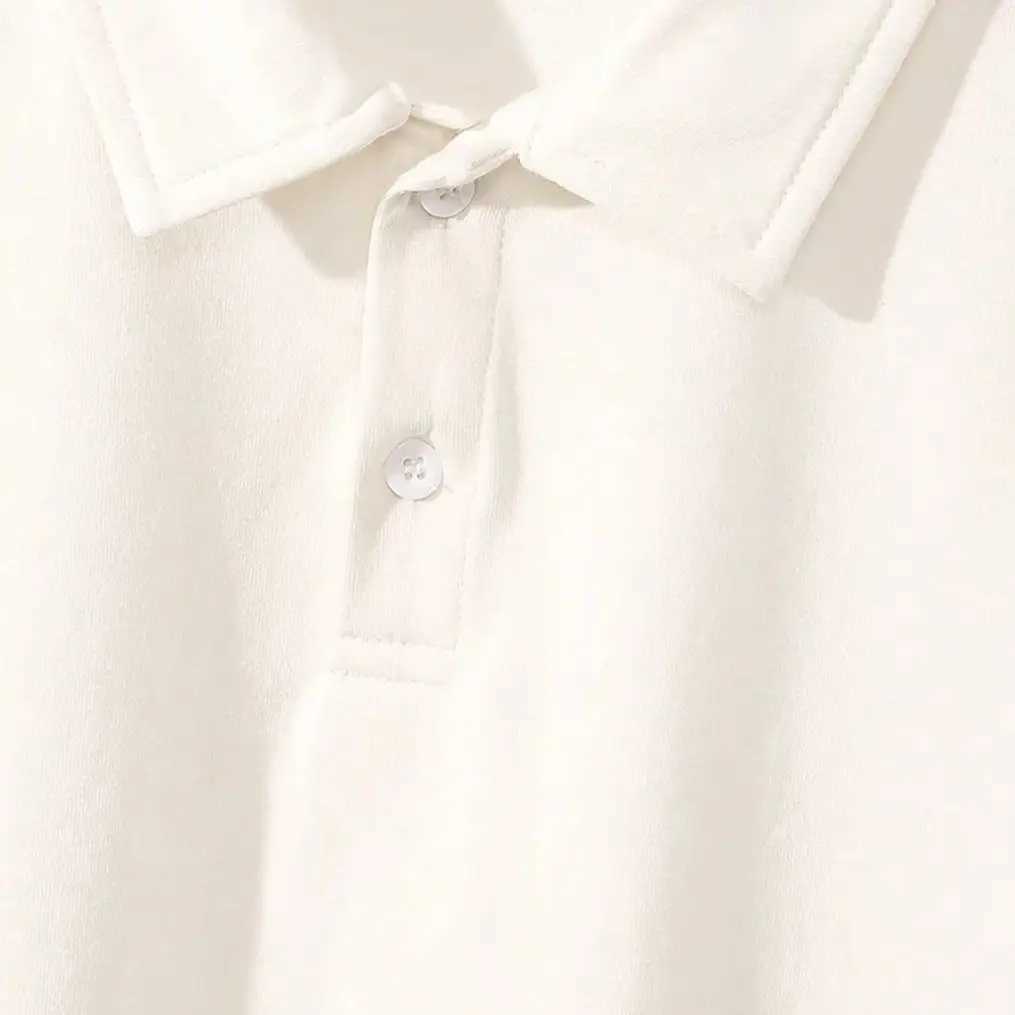 Childrens solid color polo shirt boys handmade fashionable sports T-shirt girls lapel casual comfortable half sleeve W241223