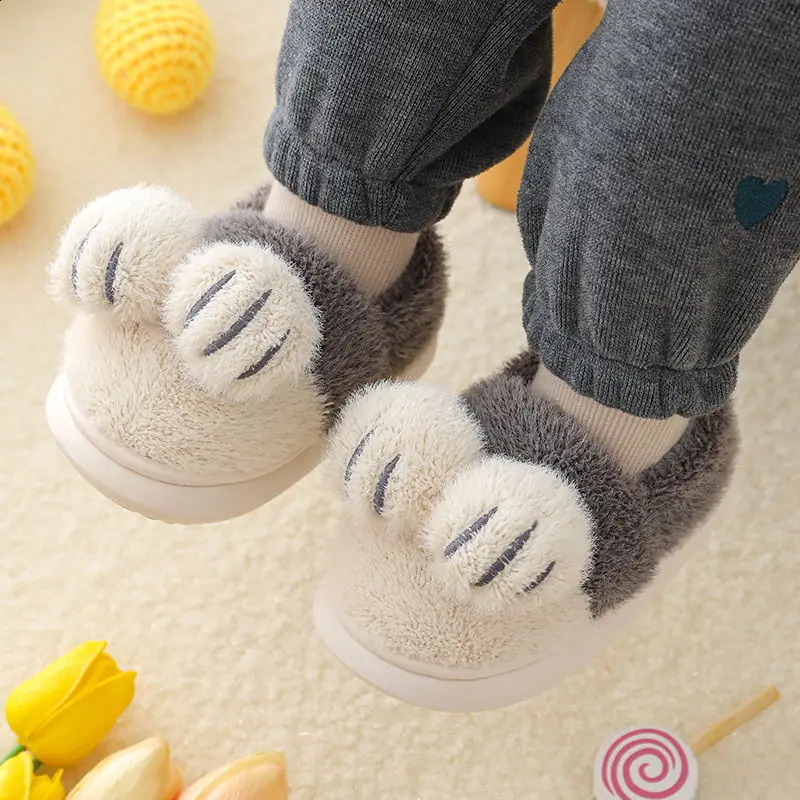 Winter Kids Baby Boys Girls Winter Slippers Non-slip Home Indoors Cartoon Shoes Fashion Warm Children Bedroom Shoes Slippers 241223