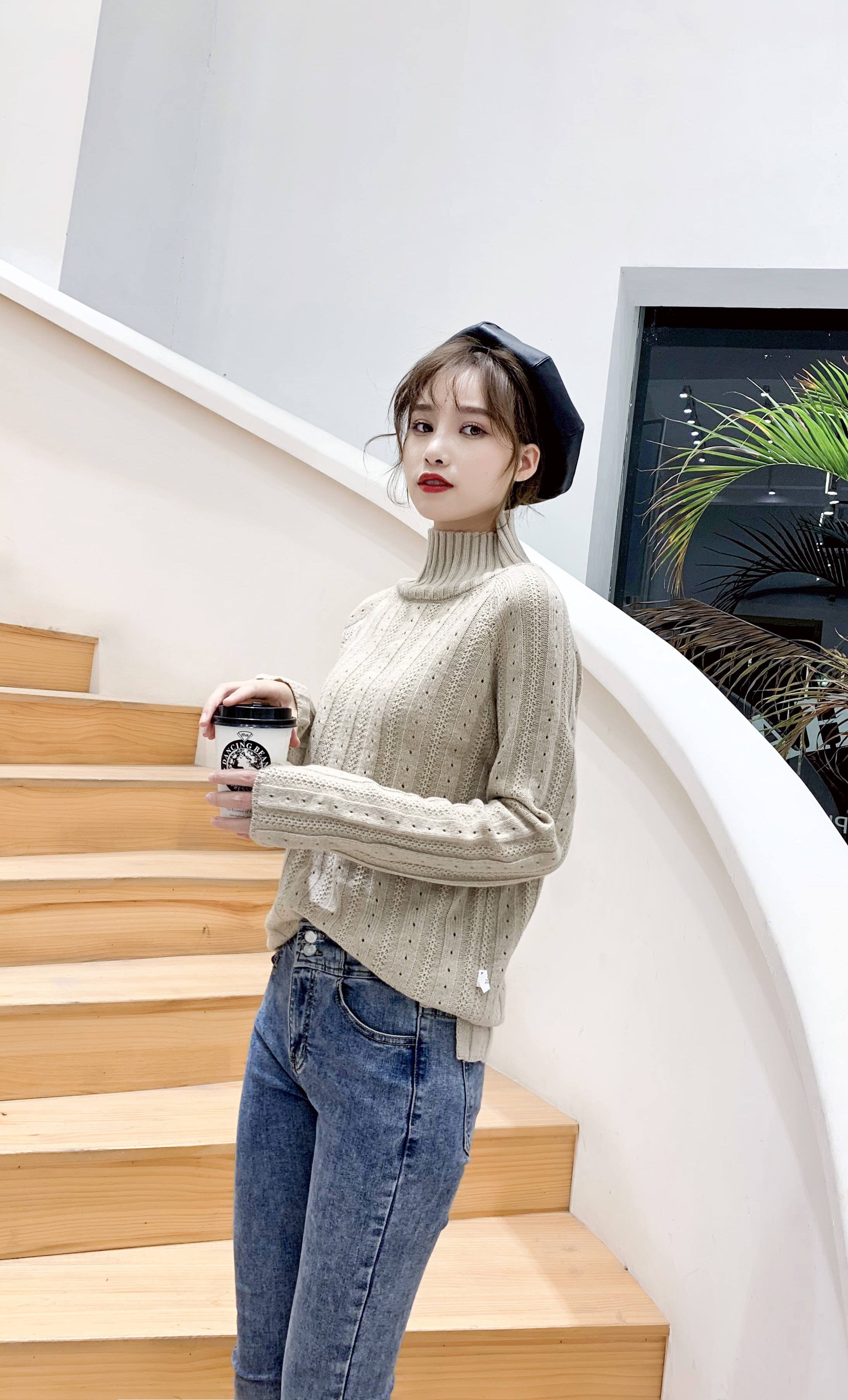 High-End Women's Wool Sweater for Fall & Winter - Fashionable Slim Fit Design