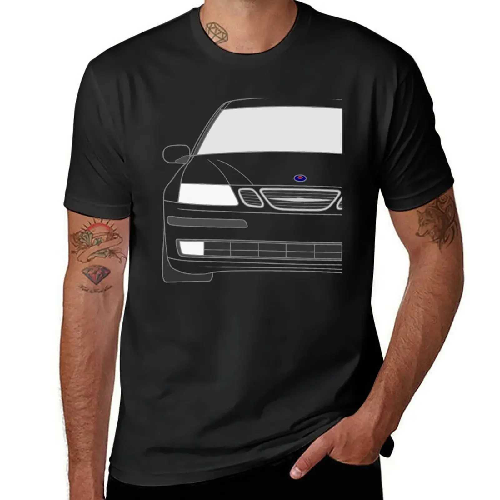 Saab 9-3 2003-204 Color T-shirt Graphic T-shirt Aesthetic Clothing Solid Color Mens T-shirt W241223