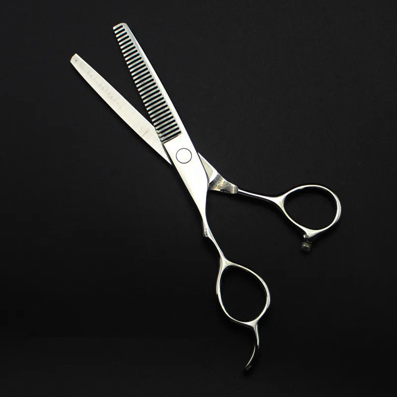 professional Japan 440c left handed 5.5 6 silver cut hair scissors haircut thinning barber cutting shears hairdresser scissors 241224