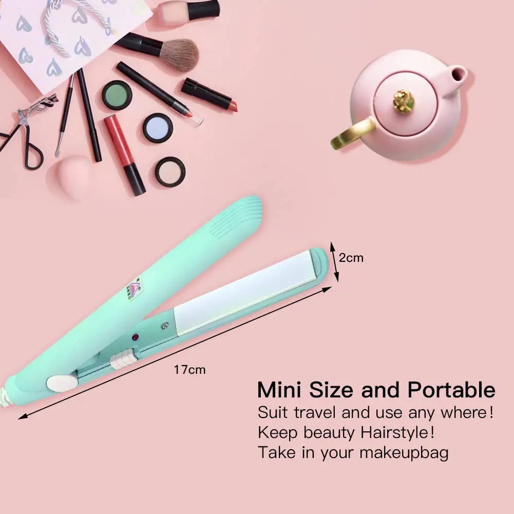 Portable Mini Hair Straightener Flat Iron Hair Curler For Men Women Short Hair Wave Hairstyling Dual Voltage Straightening Irons 241224