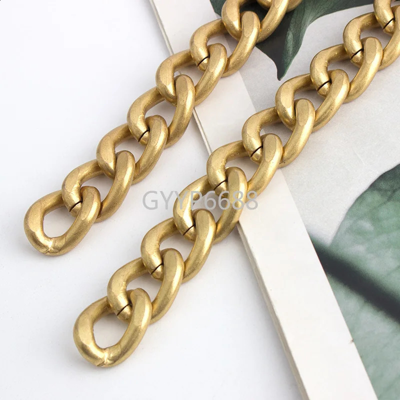 1-5 meters 19MM 15MM wide satin gold metal chain used for wallet shoulder strap handbag cross body replacement accessories 241223
