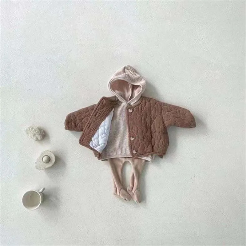 Winter born Baby Coats Jackets Thicken Warm Cotton Toddler Girls Boys Coats Jackets Solid Color Baby Winter Clothes 241223