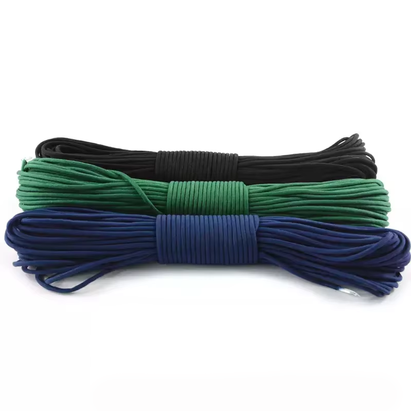 Outdoor 100ft 4mm 7 cores tactical polyester paracord 550 camping climbing rope