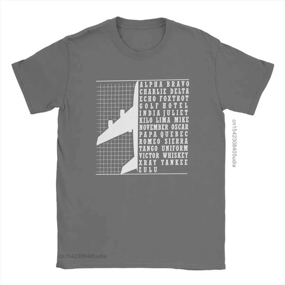 Mens T-shirt with voice letters airplane pilot flight aviation cotton T-shirt mens oversized T-shirt crew collar W241223