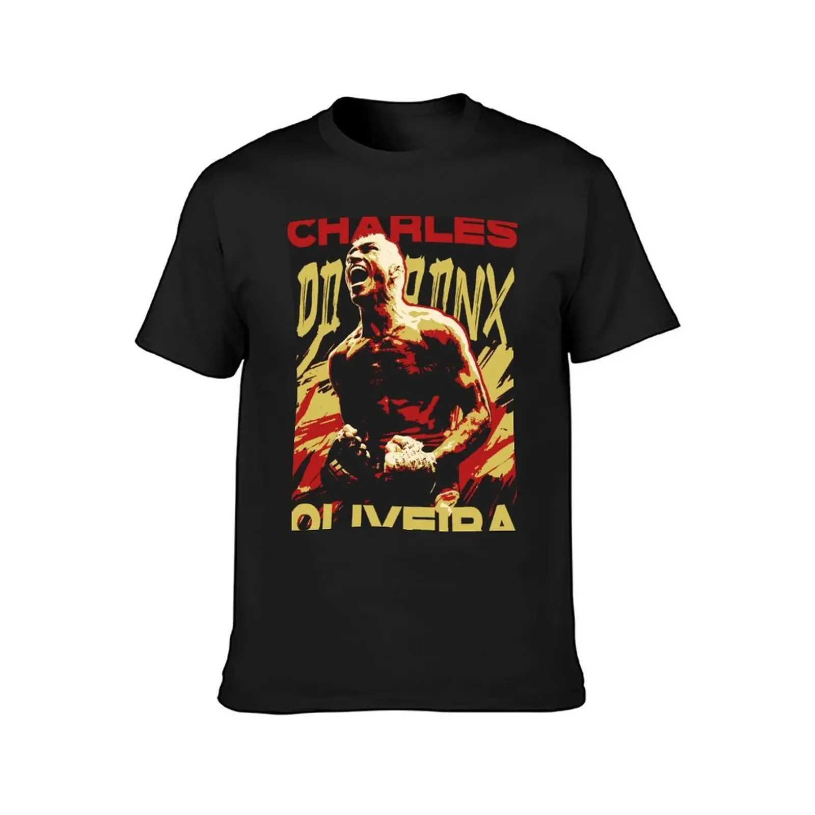Charles Do Bronx Oliveira MMA Art T-shirt Animated Graphic T-shirt Mens Solid Color T-shirt W241223