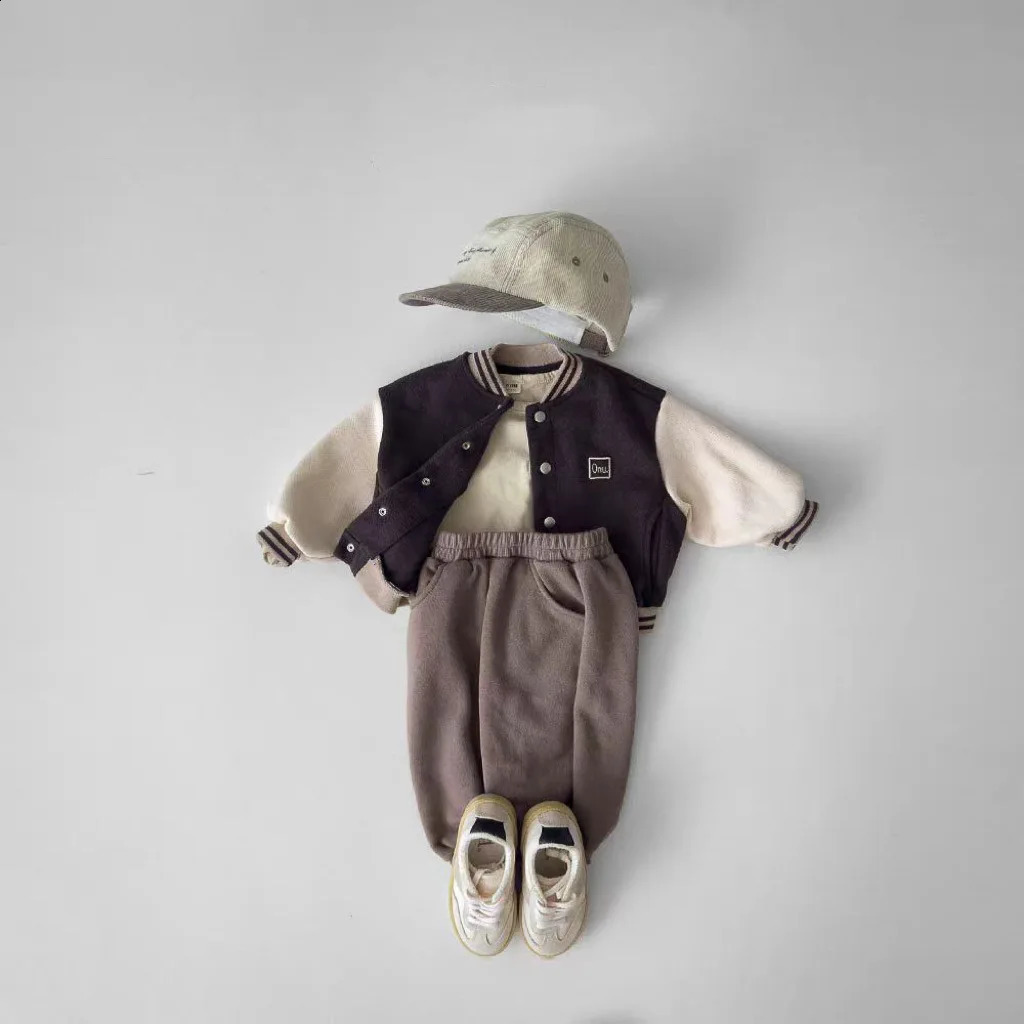 Autumn Baby Clothes Jackets For Infant Boy Girl Spliced Long Sleeves Baseball Jackets Winter Toddler Children Outerwear 0-3 Year 241223