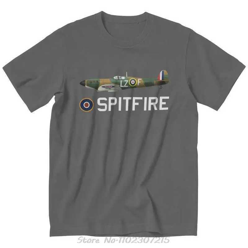 Super Navy Royal Air Force Spitfire Mens T-shirt Fighter Aircraft British T-shirt Cotton T-shirt Mens T-shirt W241223