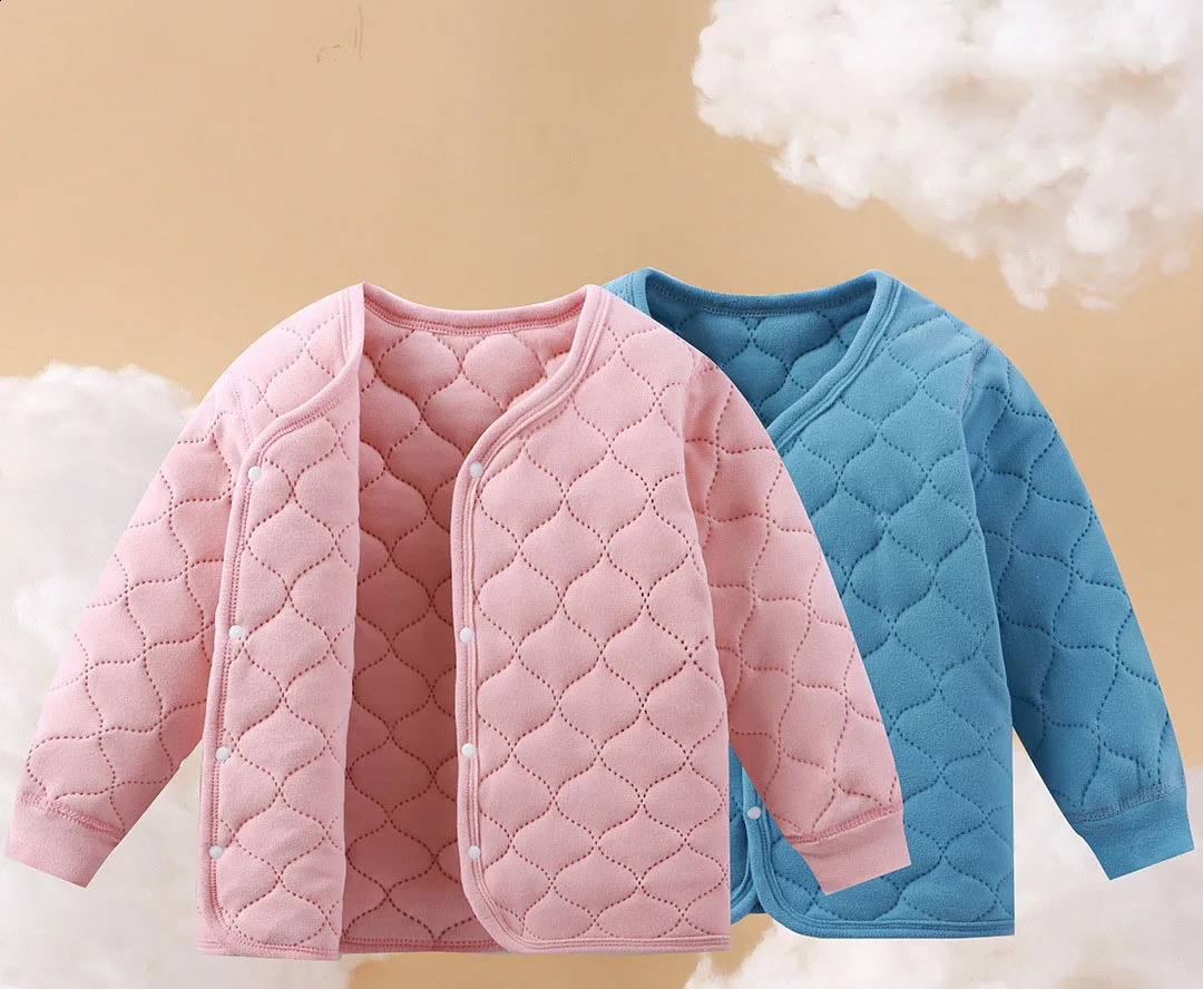 Cotton Padded Coat For 1-12Y Girls Autumn Winter Solid Thicken Argyle Kid Girls Overcoat Normcore Warm Toddler Girl Inner Jacket 241223
