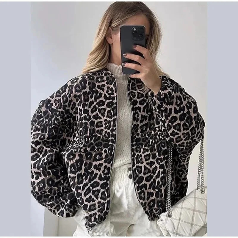 Womens Leopard Print Printed Jacket 241223