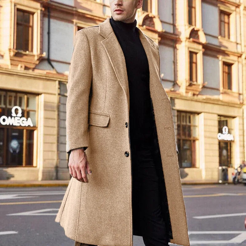 Winter Men Long Coat Casual Fashion Jackets Man Parkas Outerwear Overcoat Business Windbreaker Streetwear Male Clothes 241220