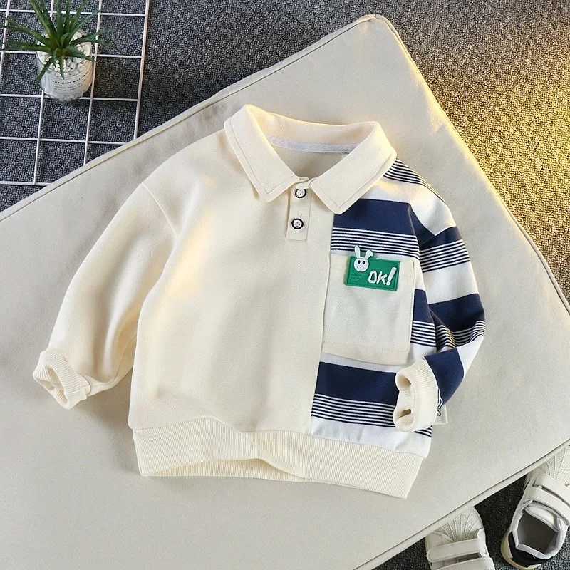 Childrens polo shirt autumn top childrens school uniform boys sweater long sleeved childrens coat baby shirt W241223