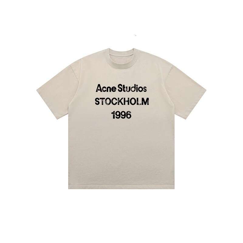 AC Faded Tee American fashion brand vintage letter printed loose short sleeved T-shirt