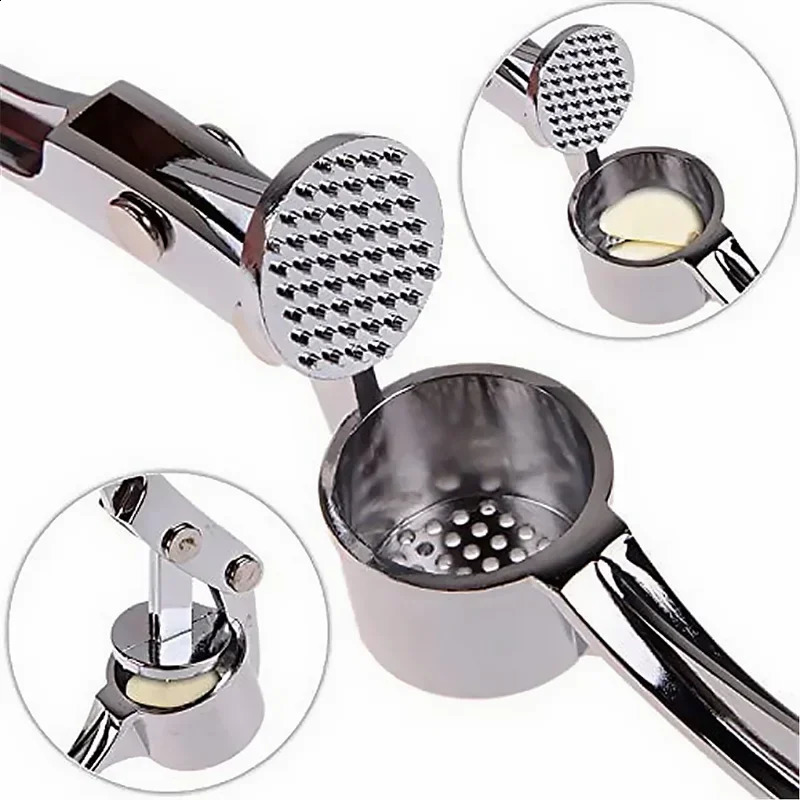 Garlic press grinder kitchen stainless steel garlic crusher extruder manual press grinding tools kitchen accessories 241223