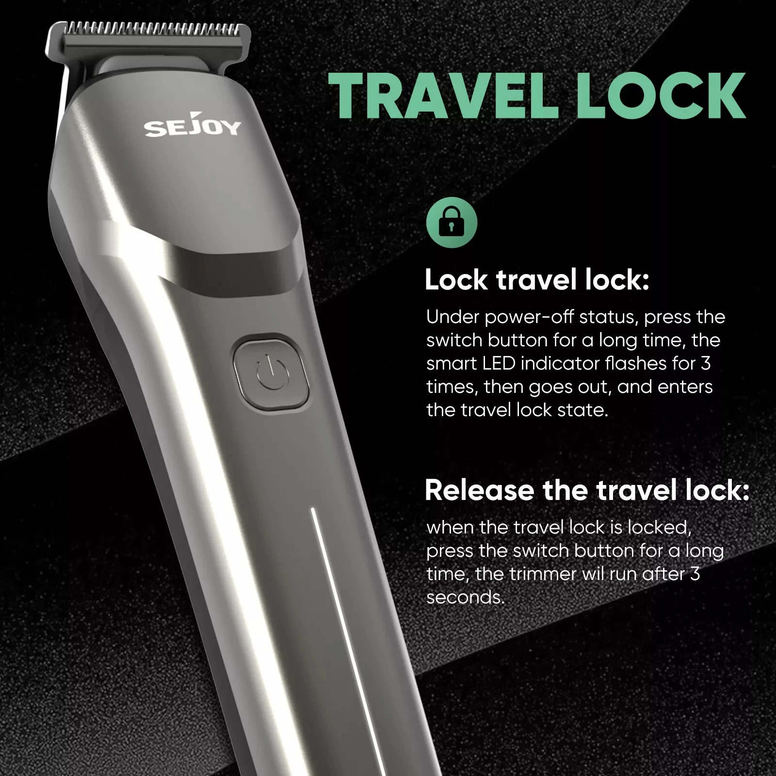 Sejoy Hair Cut Machine For Men Professional Hair Clippers Electric Shaver Beard Trimmers Machine Cordless 241224