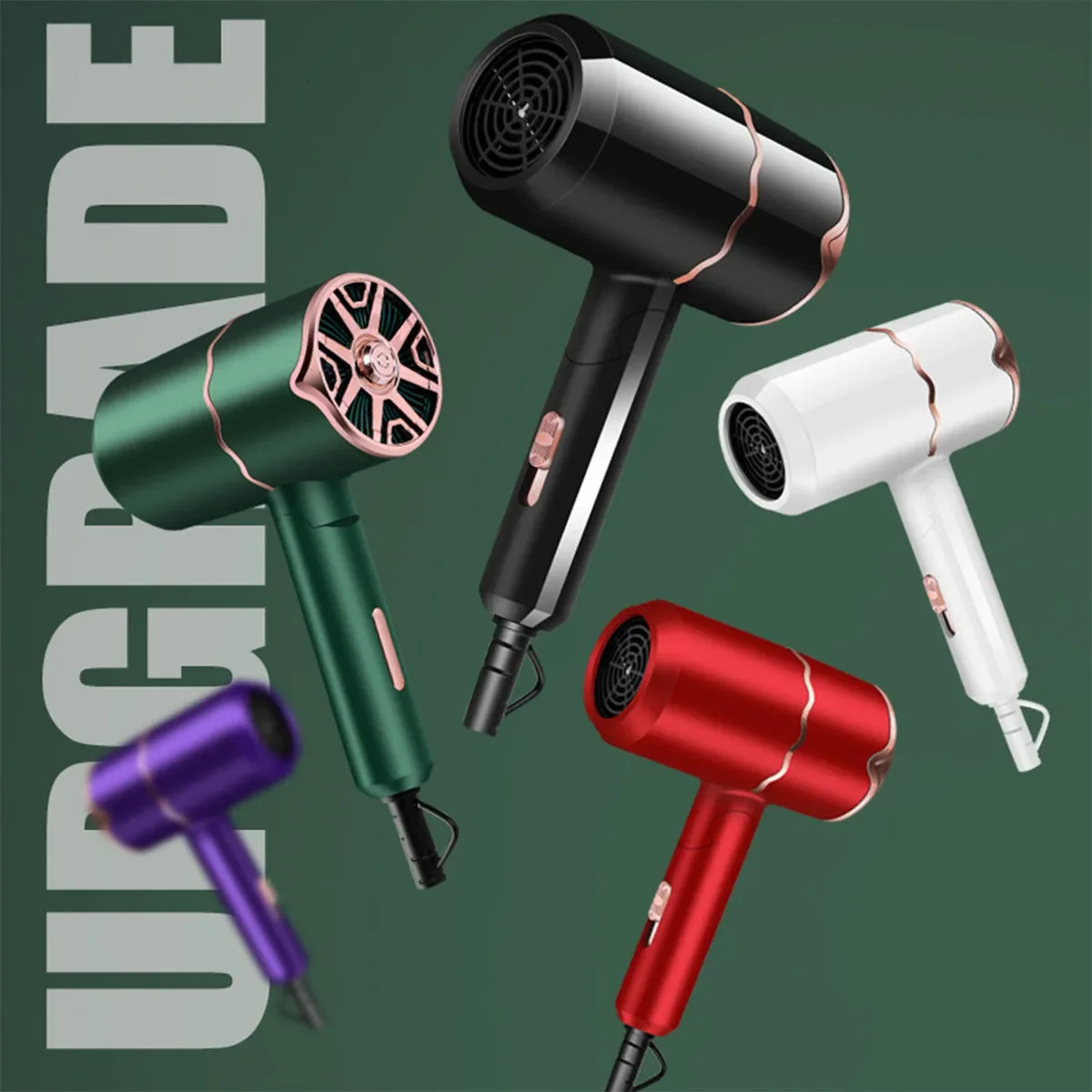 220V 1000W Professional Hair Dryer With Moisturizing Negative Ion Blue light Blower Cold Wind Powerful Electric Hair Dryer 241225