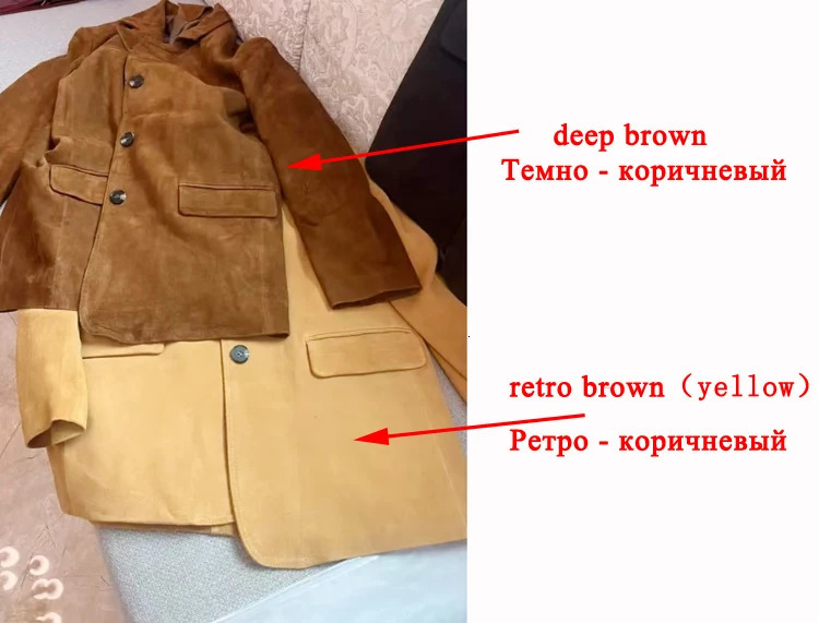 Vintage Brown Kid Suede Jacket for Women 2023 High Sense Loose Oversized Leather Suit Blazer Female Casual Coat Streetwear 241225