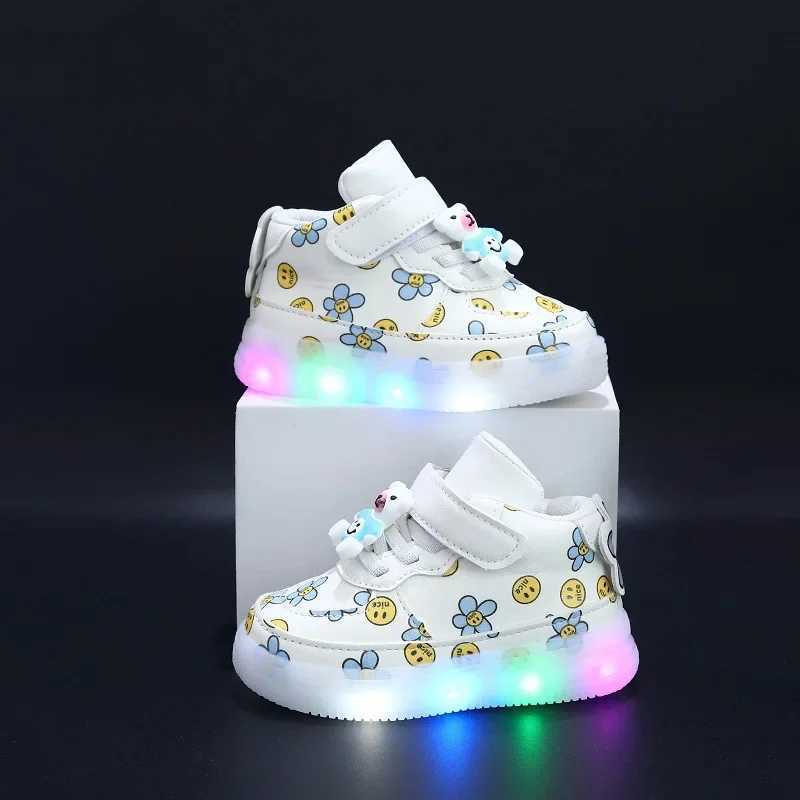 Athletic Outdoor Childrens Shining Light Sneakers Little Kids Glowing Light Sneakers Baby Toddler Luminous Shoes Childrens Light-up Board Shoes H24122