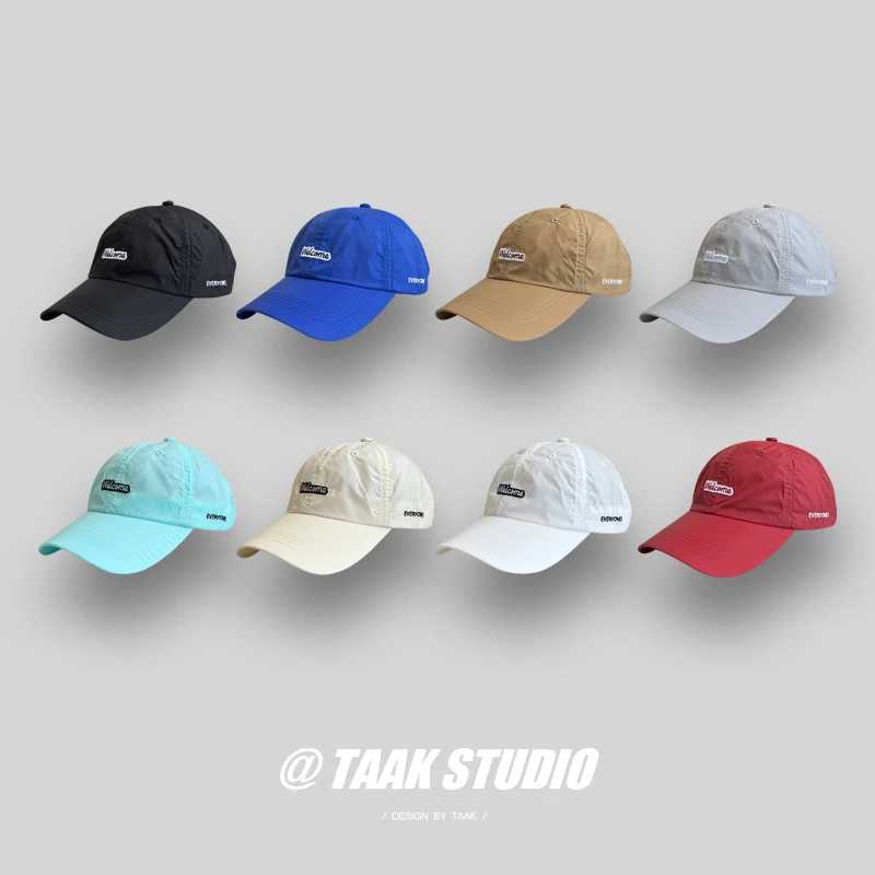 Outdoor lightweight quick drying hat red baseball cap summer Korean hippie sun protection foot cap W241225