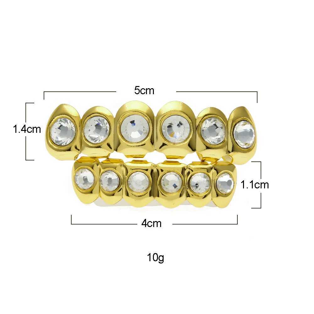 Big CZ Bling Teeth Grillz Top Bootom Dental Mouth Punk Teeth Cs Cosplay Party Tooth Rper Hip Hop Jewelry TG016XJ241225
