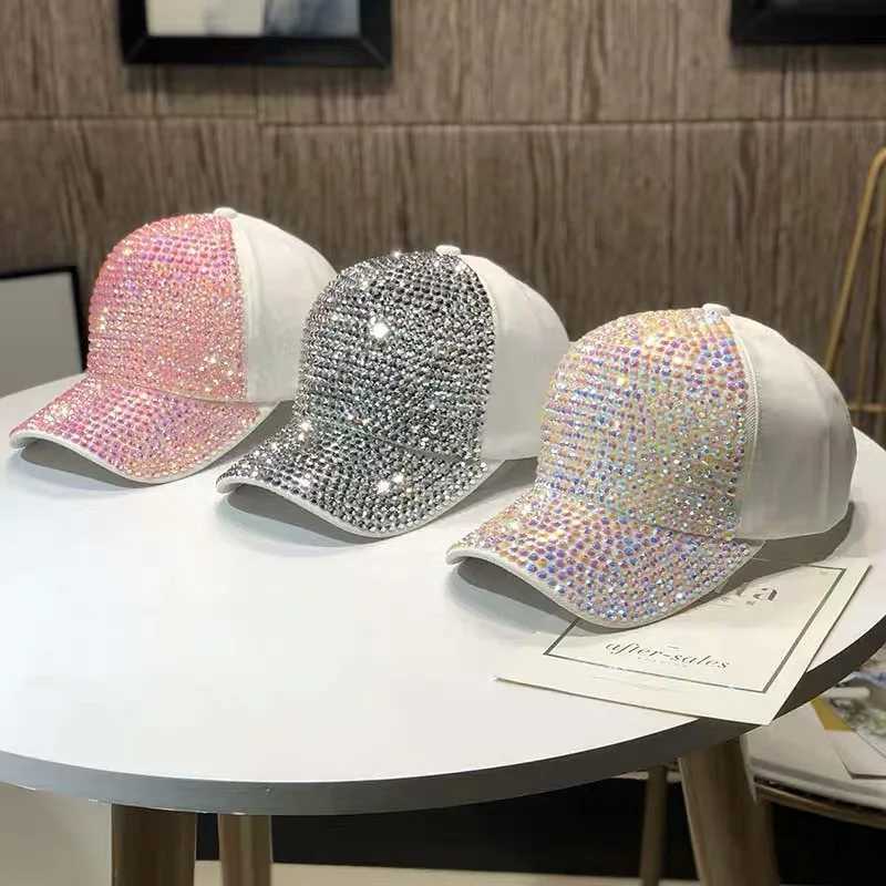 Womens Colorful Rhinestone Fashion Pure Silk Sun Hat Spring/Summer Girls Travel Sports Hip Hop Baseball Foot Hat W241225