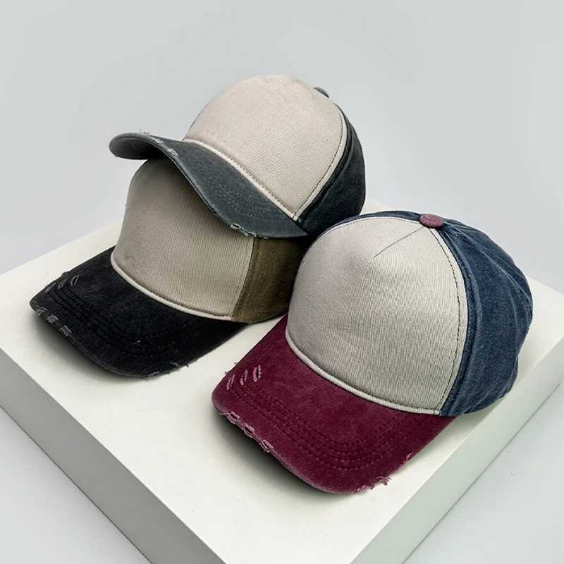 Retro colored solid baseball cap with breathable and broken style paradigm new unisex sun hat personalized pea hat fashionable and casual W241225