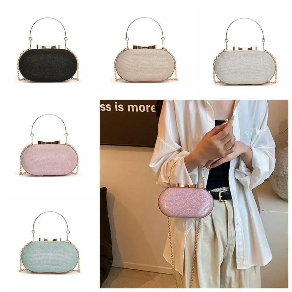High Quality Portable Bow Banquet Bag Sparkling Wrist Bag Box Handbag Shoulder Bag Diamond Womens Clutch Bag T241225