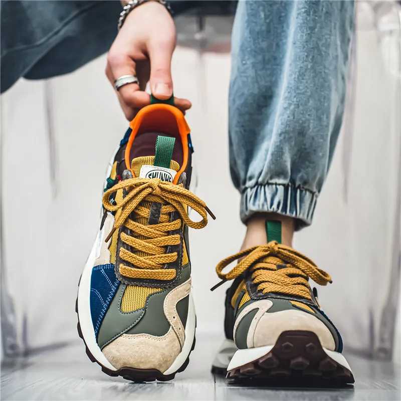 Fashion Designer Men Shoes Dissolve Thick Shoes Casual Sneakers Men Platform Trend Chunky Sneakers Walking ShoesC250225