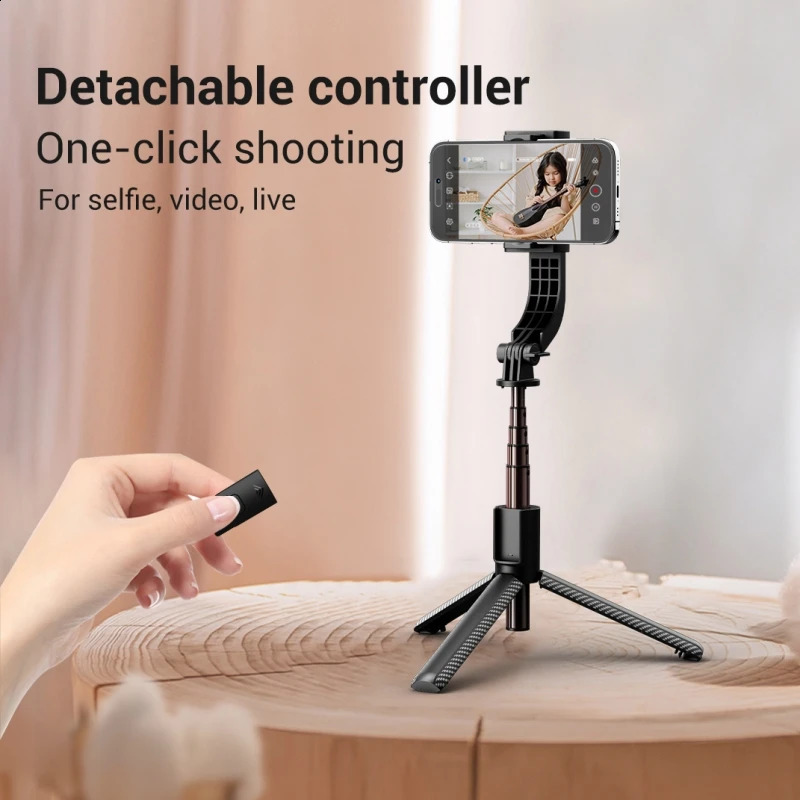 COOL DIER 2025 Bluetooth Handheld Gimbal Stabilizer Mobile Phone Selfie Stick Adjustable Tripod for Smartphone Tiktok Live 241220