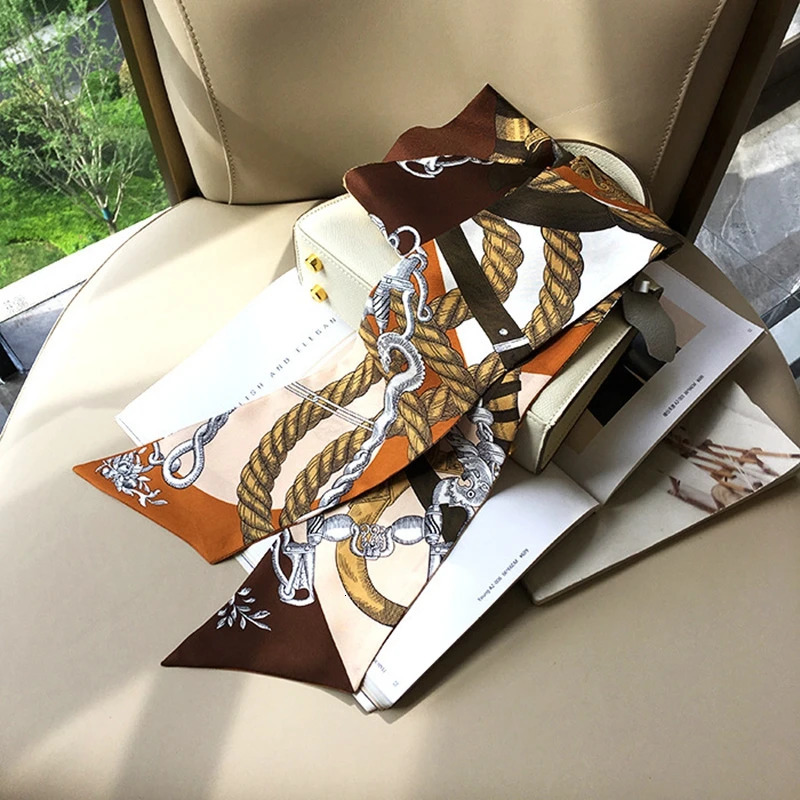 Long faux Silk Ribbon Neckerchief 180*10cm Head Hair Scarfs Hat Bag Scarves 241225