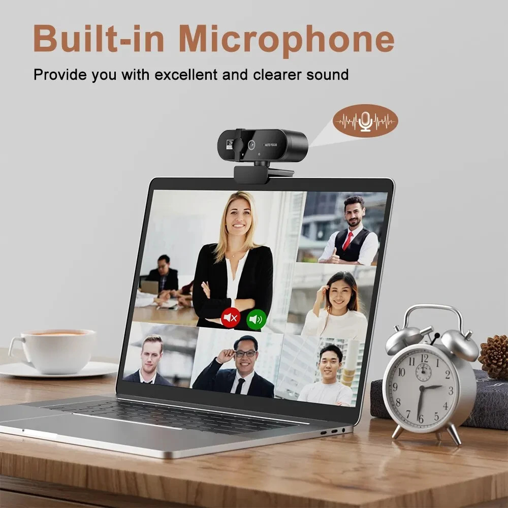 4K Webcam 1080P Mini Camera 2K Full HD Webcam with Microphone 30fps USB Web Cam for Auto Focus PC Laptop Video Shooting Camera 241225