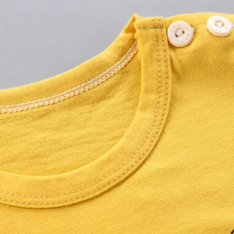 Clothing Sets Summer Baby Girls Clothes Set Boy Cartoon Stripe T-shirts and Shorts 2pcs Suit Toddler Solid Cotton Top Bottom Children OutfitsY241225XA