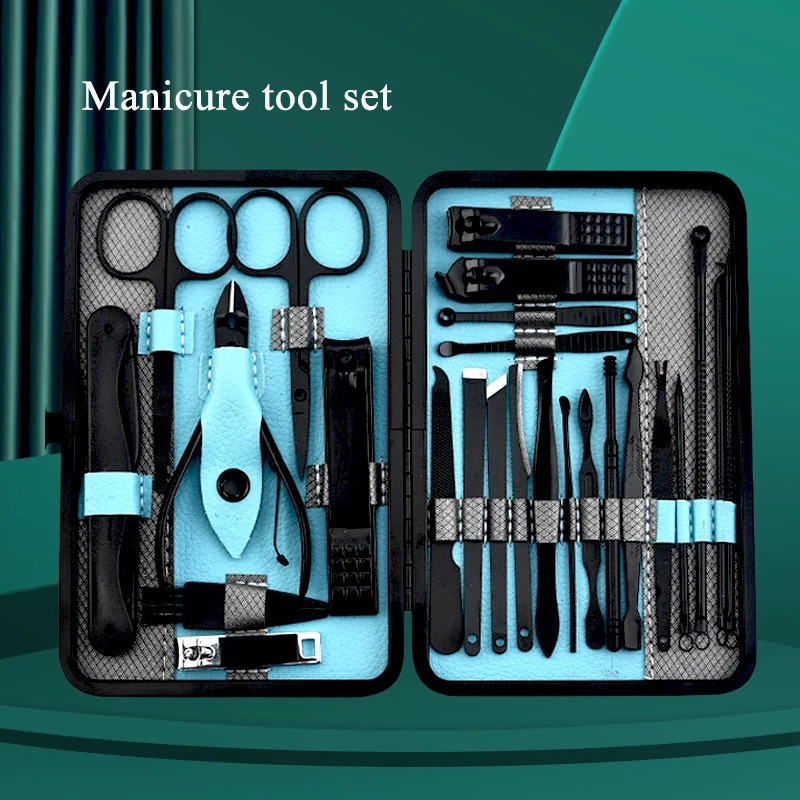 Manicure Set 10/15/25 pcs Full Function Set Professional Stainless Steel Pedicure Sets Nail Clipper With Portable Case Idea Gift 241225