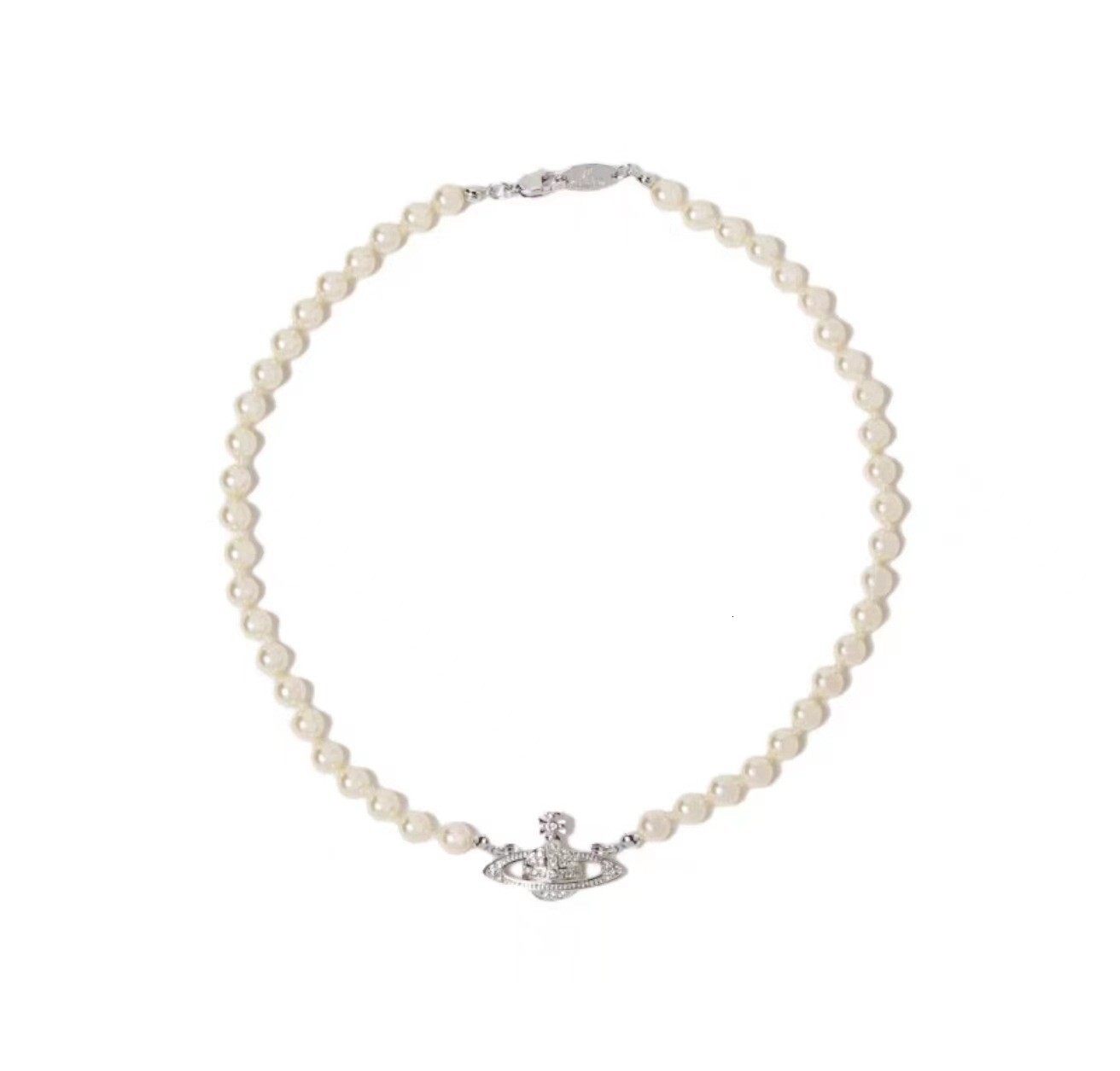 Designer Western Empress Dowagers Hot Saturn Necklace Womens High Edition Star Full Diamond Collar Chain pink planet necklace