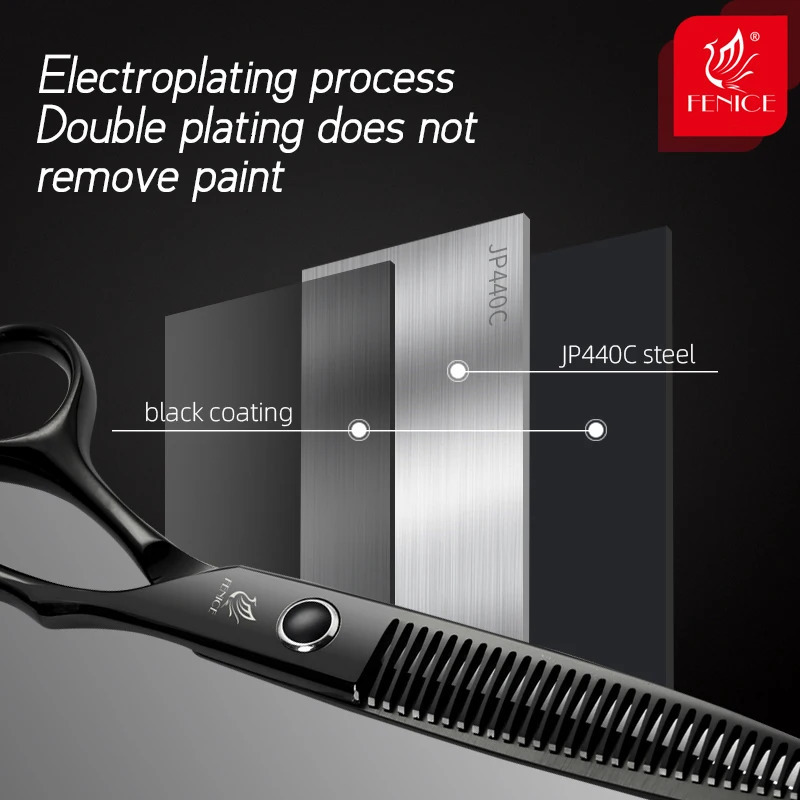 Fenice Professional 6 inch Hair Scissors Thinning Barber Cutting Hair Shears Scissor Tools Hairdressing Scissors 241225
