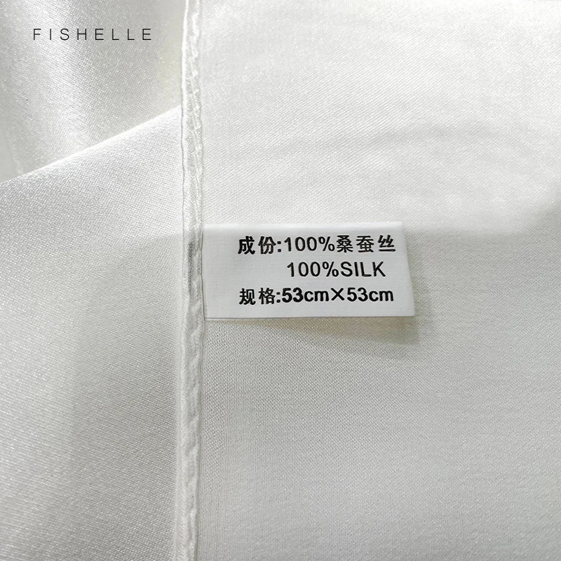 White pure silk scarf headscarf handkerchief lady scarves foulard 50x50 small hijab wrap neck scarf women spring autumn 241225