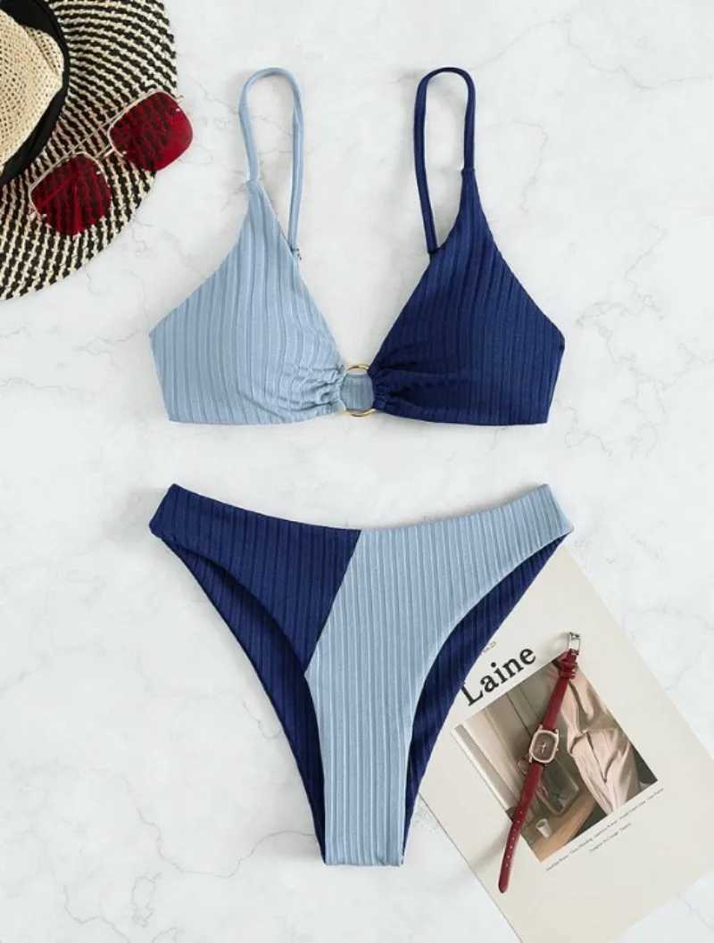 2024 sexy bikini womens swimsuit push waist swimsuit high cut swimsuit push beach bikini set womens BiquiniW241225