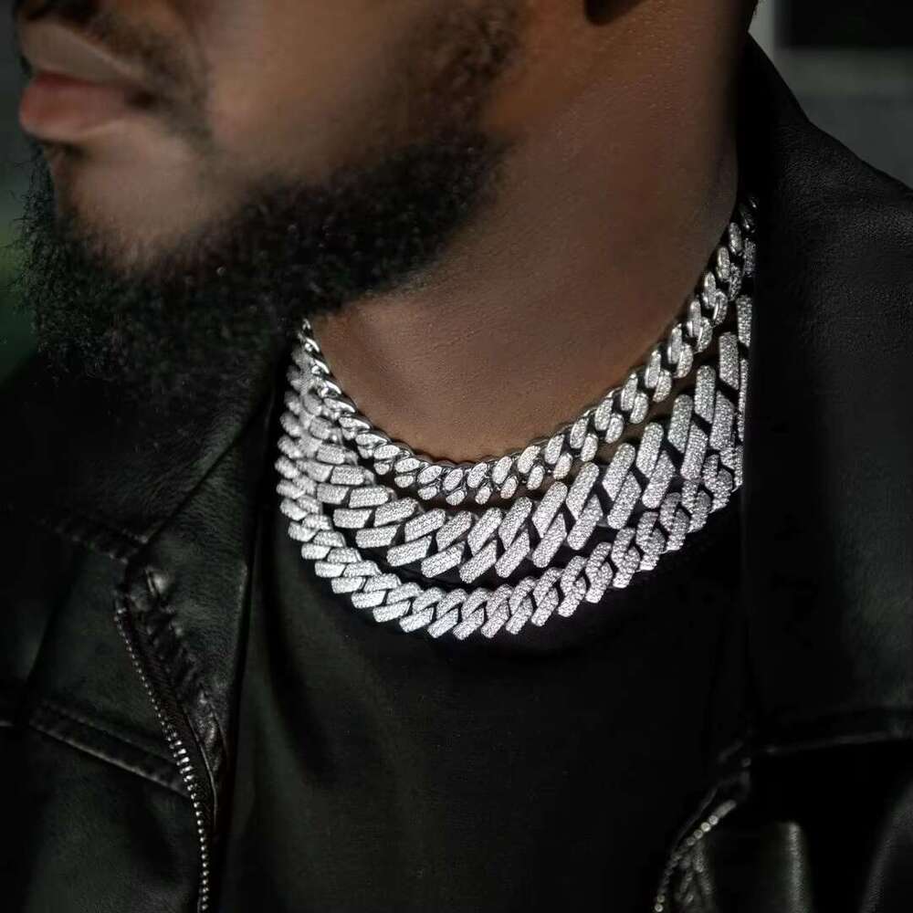 8Mm/10Mm/12Mm Two Row VVS Chilled 6Mm Sterg Sier Mens Necklace Miami Moissanite Cuban Chain