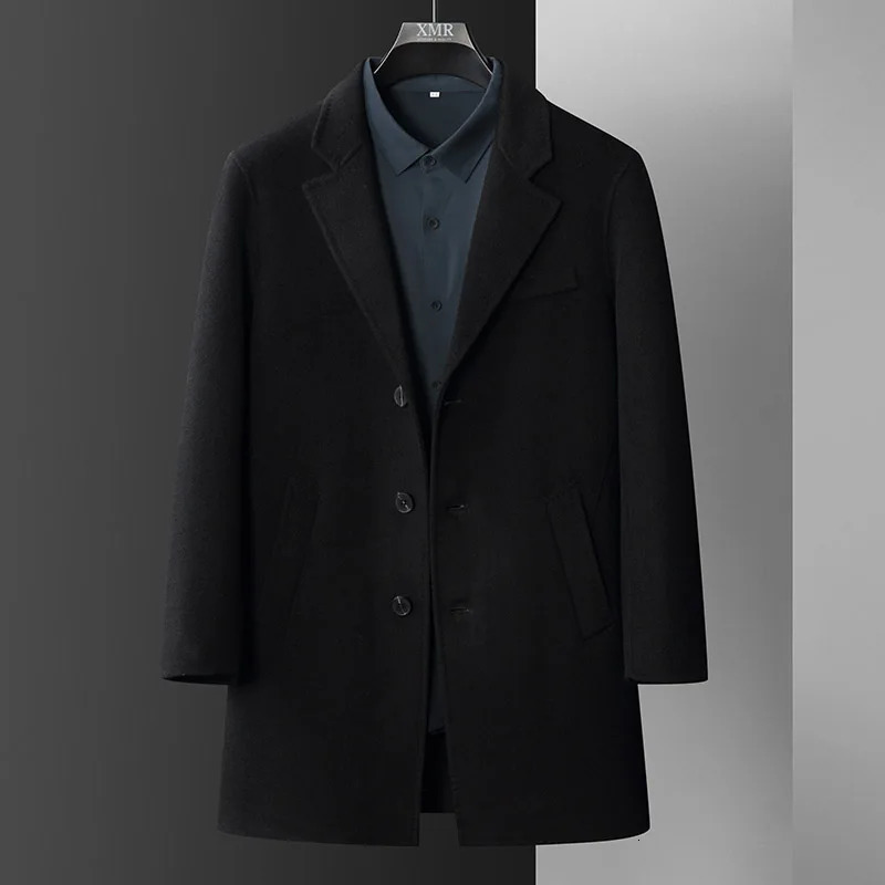 2024 Autumn and Winter Mens Coat Urban Leisure AllMatch Reversible Woolen Pure Wool MidLength Suit 241225
