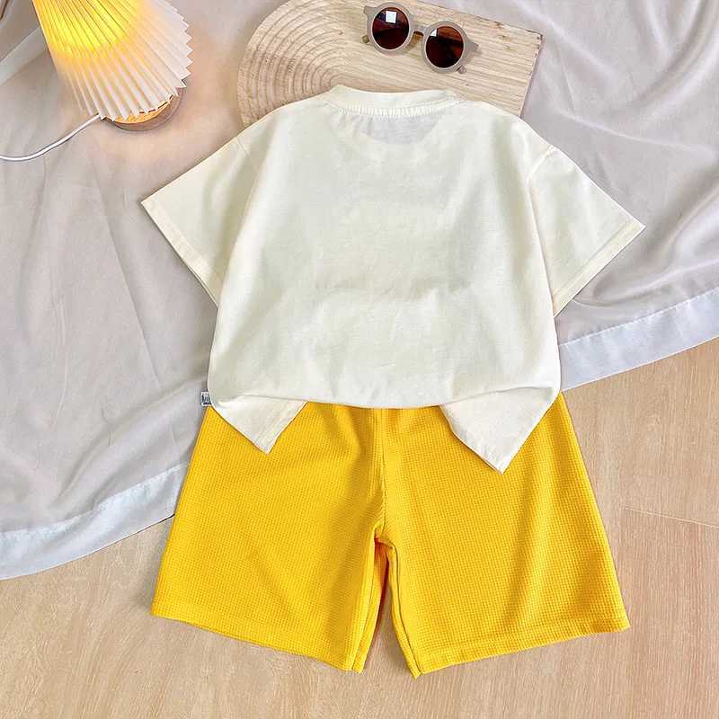 Clothing Sets Summer Baby Girl Clothes Kid Boy Cartoon Bear T-Shirts Shorts Suit Children Girl Short Sleeve Top and Bottom 2 Pieces SetY241225RIMV