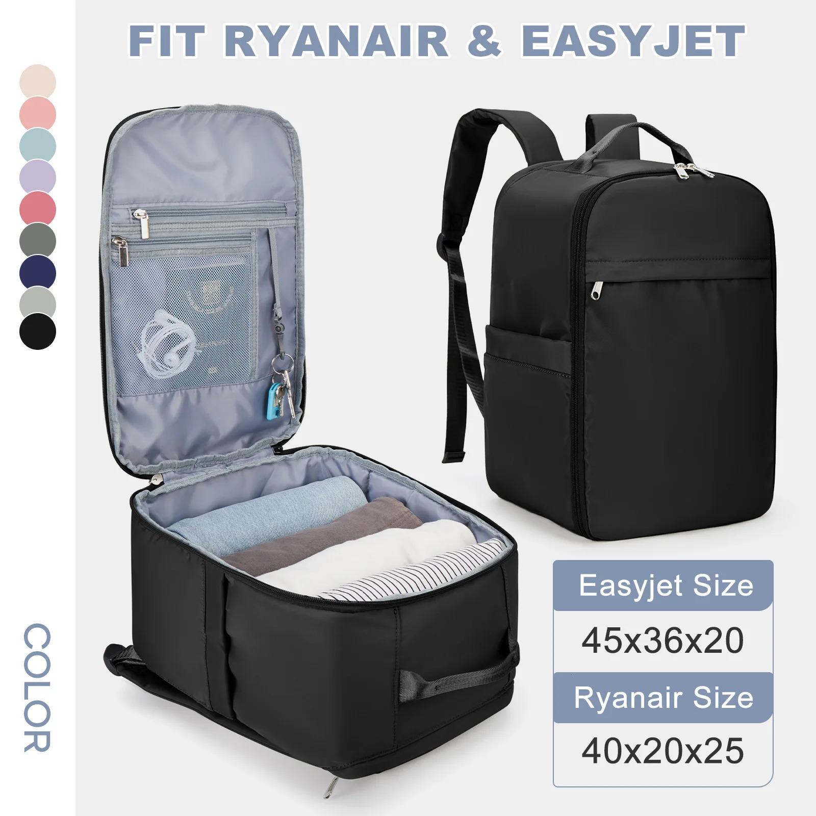 Ryanair Backpack 40x20x25 Cabin Bag Hand Luggage Travel Backpack for Easyjet Cabin Bag 45x36x20 Laptop Backpack for Women/Men 241225