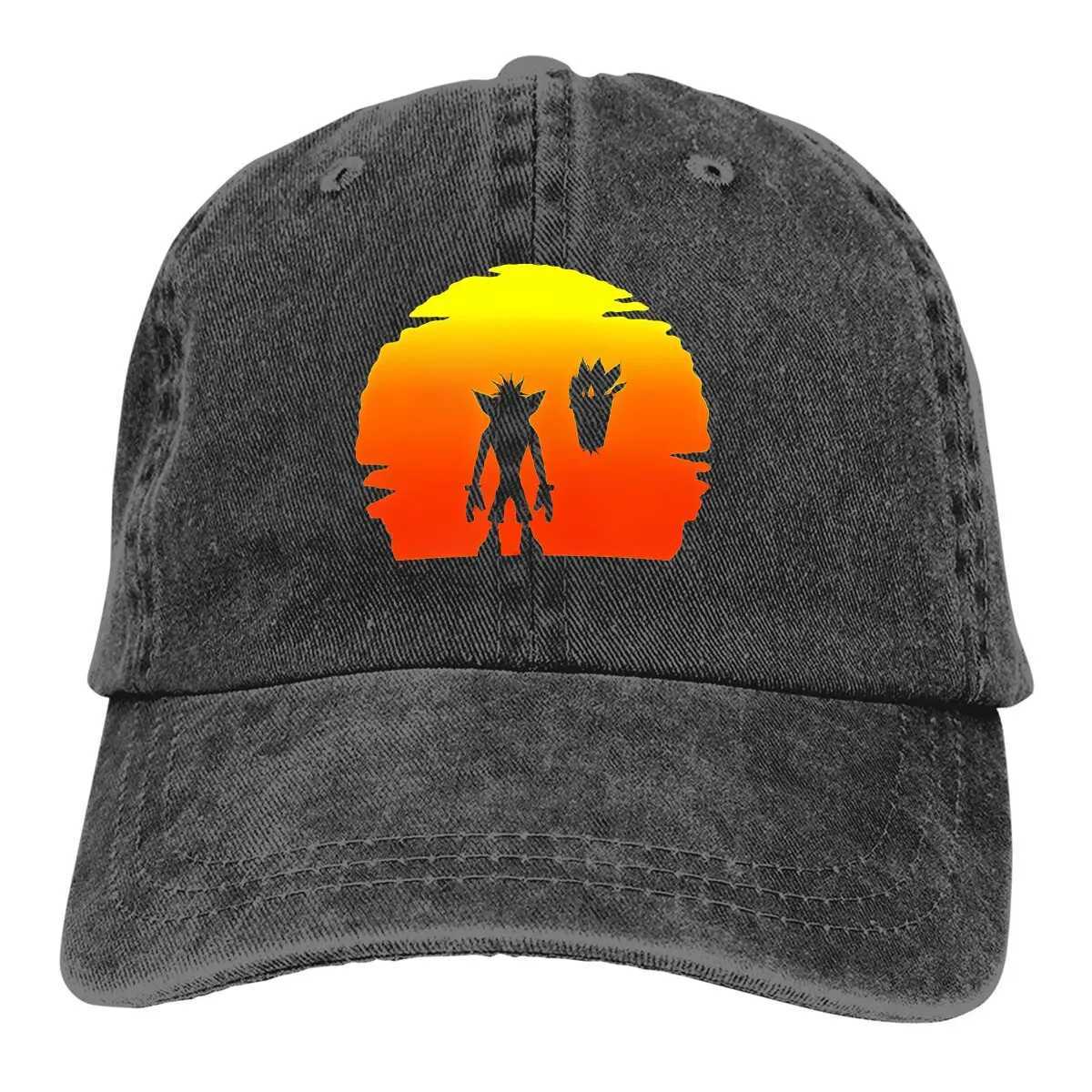 Summer Cap Sun Visor Retro Game Hip Hop Caps Crash Bandicoot Cowboy Hat Peaked Hats W241225
