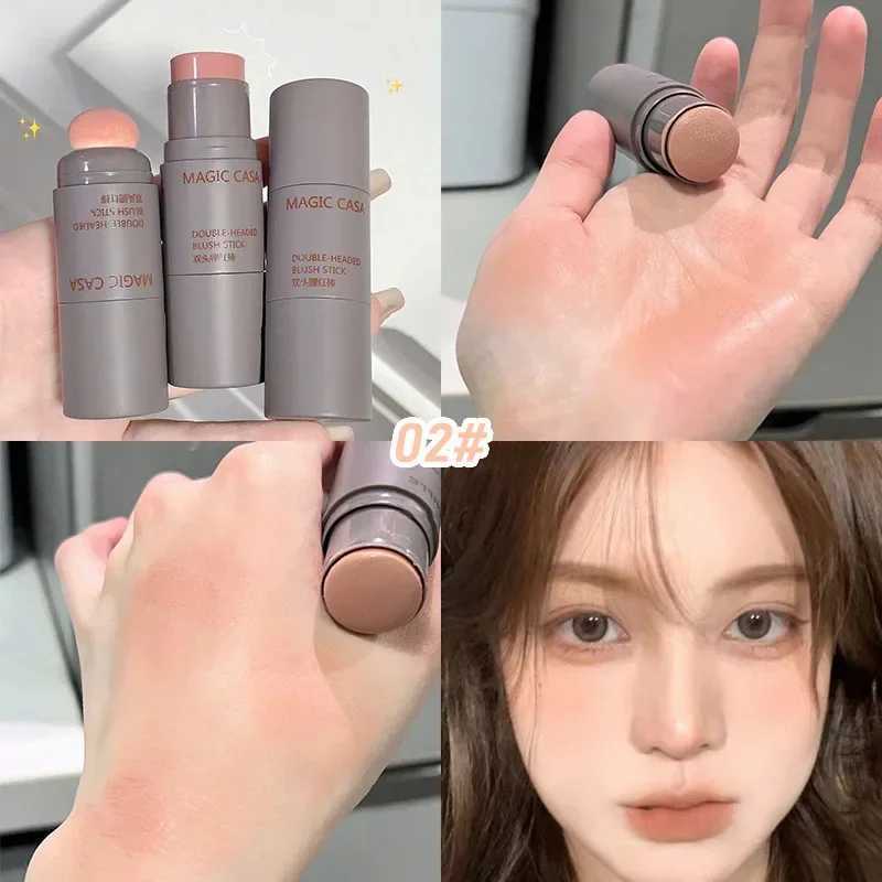 B Stick Waterproof 3 Color Matte Lips Cheek Tinted Multi-use Rouge Contouring B Cream Face Ber with Sponge CosmeticsXJ241225