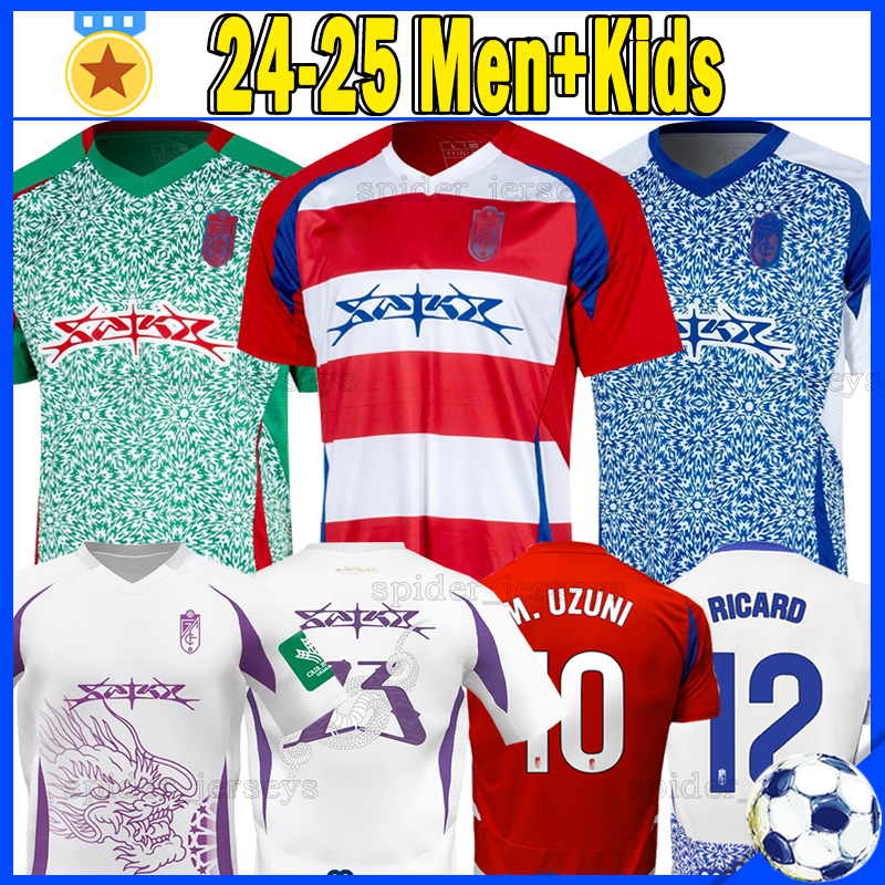 24 25 Granada CF Soccer Jerseys M. UZUNI LUCAS WEISSMAN M. HONGLA RUBIO 2024 2025 TSITAISHVILI SANCHEZ NEVA Football Shirts Men Uniforms kids kits socks full sets